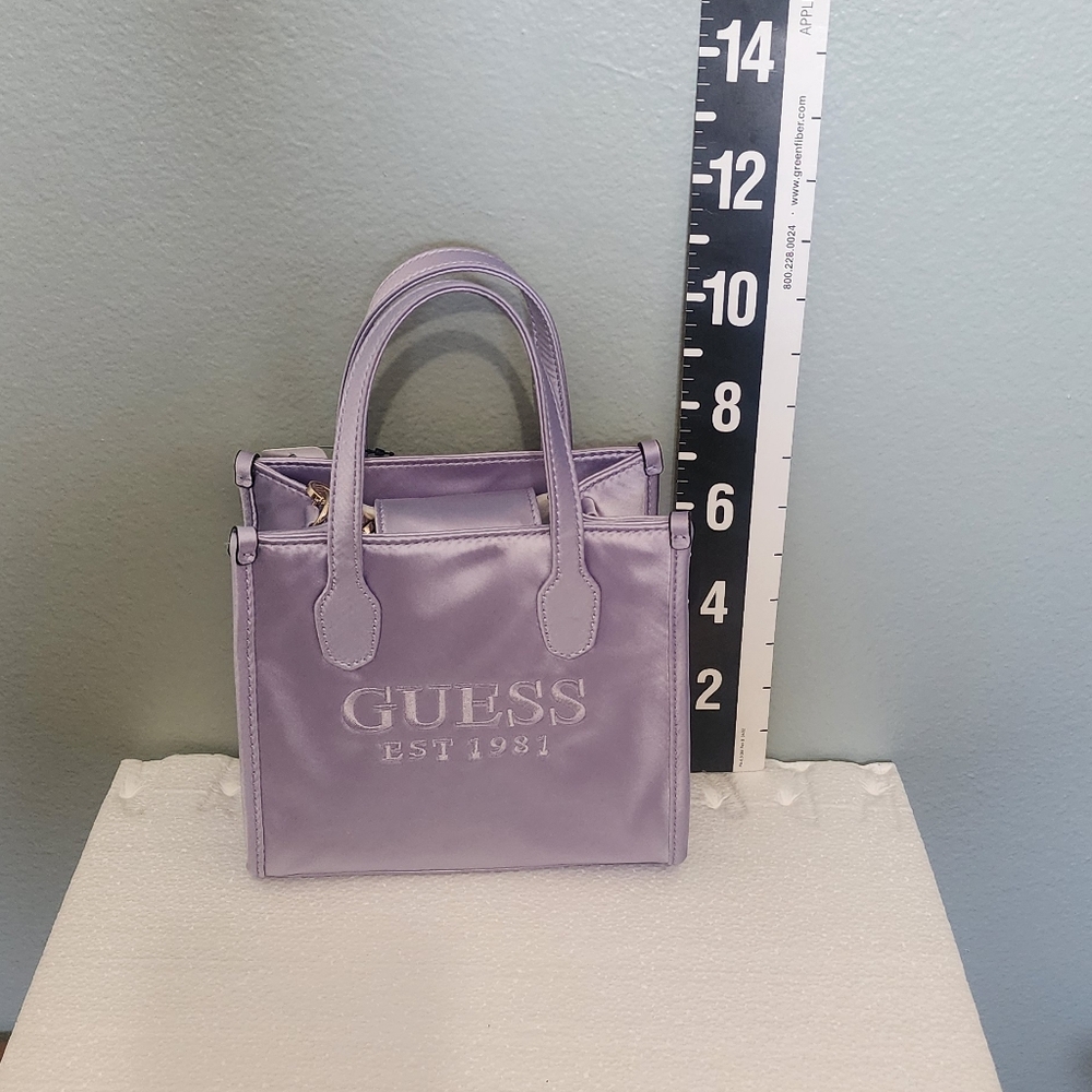 Guess Silvana 2 Compartment Mini Tote Bag Violet - Picture 3 of 13